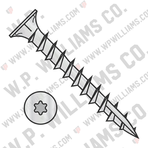 6 Lobe Flat Nibs Deck Screw Type 17 Full Thread Zinc Bake 1,000HR Salt Spray