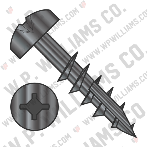 Square Phil Drive Pan Deep Thread Wood Screw 2/3 Thread Type 17 Black Oxide Oil