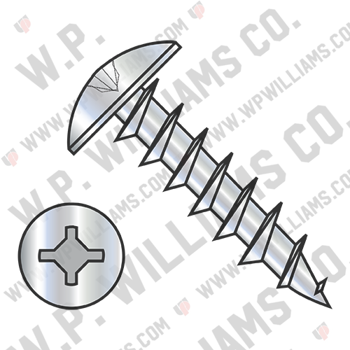 Square Phillips Drive #6 Truss Head Deep Thread Wood Screw Full Thread Zinc Bake