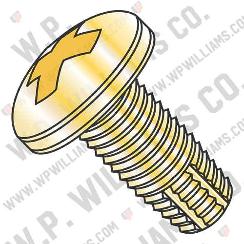 Phillips Pan Thread Cutting Screw Type F Fully Threaded Zinc Yellow And Bake
