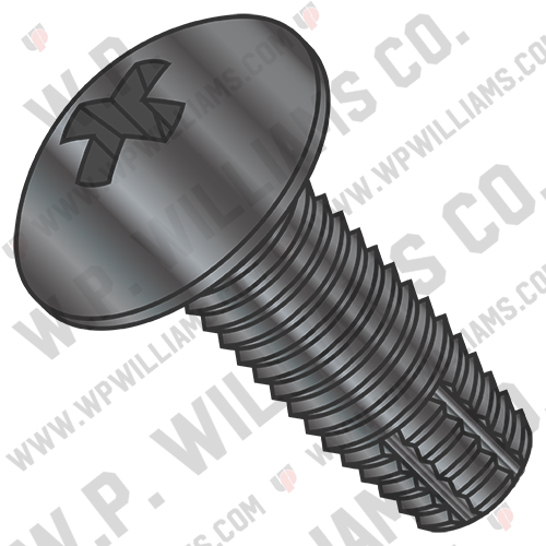 Phillips Truss Thread Cutting Screw Type F Fully Threaded Black Oxide