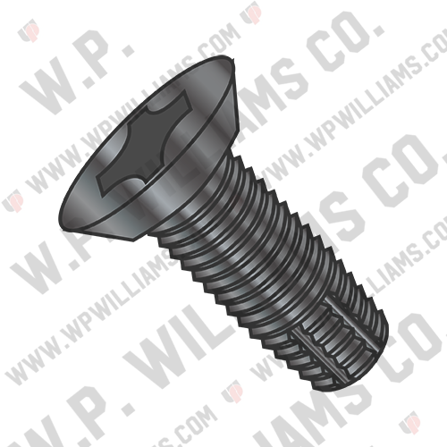 Phil Flat Undercut Thread Cutting Screw F Full Thread 18 8 Stainless Steel Black