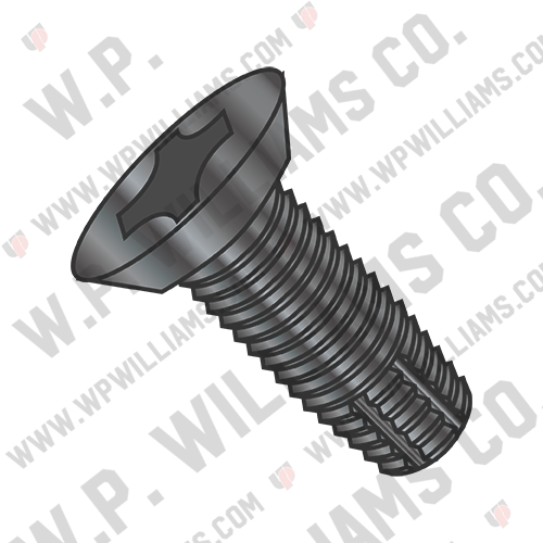 Phillips Flat Undercut Thread Cutting Screw Type F Fully Threaded Black Oxide