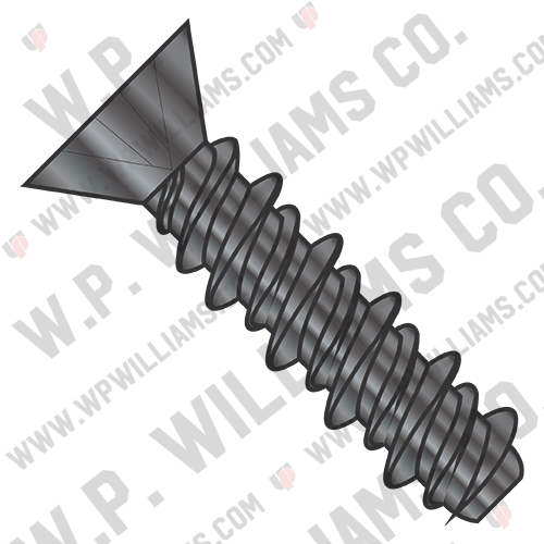 Phillips Flat High Low Screw Fully Threaded Black Zinc And Bake