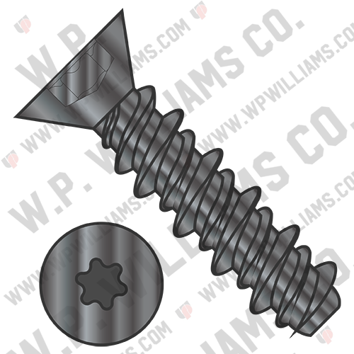 6 Lobe Flat High Low Screw Fully Threaded Black Zinc And Bake