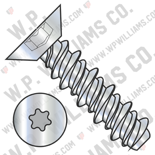 6 Lobe Flat Undercut High Low Screw Fully Threaded Zinc And Bake