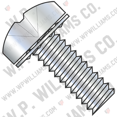 Phillips Pan Internal Sems Machine Screw Fully Threaded Zinc Bake