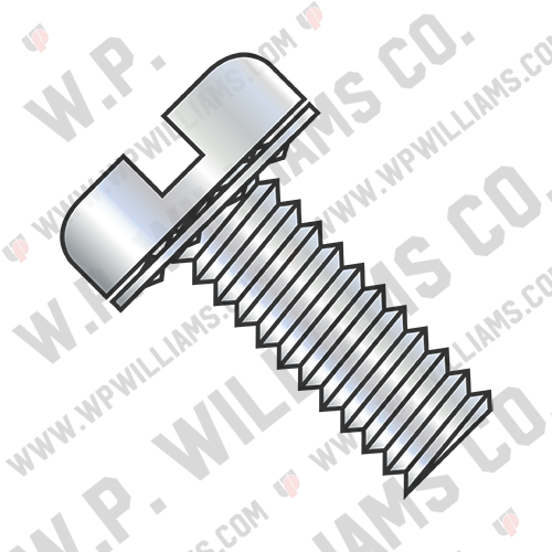 Slotted Pan Internal Sems Machine Screw Fully Threaded Zinc & Bake