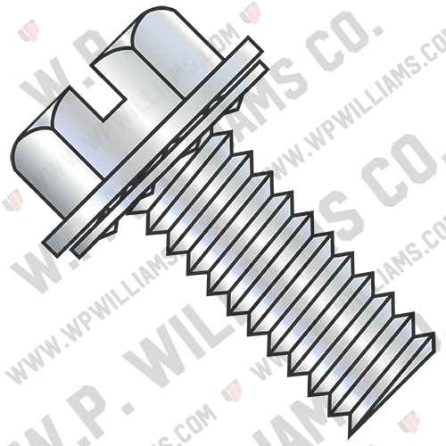 Slotted Indent Hexwasher Internal Sems Machine Screw Full Thread Zinc and Bake
