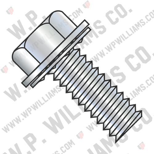 Unslotted Ind Hex Washer Internal Sems Machine Screw Full Thread Zinc & Bake