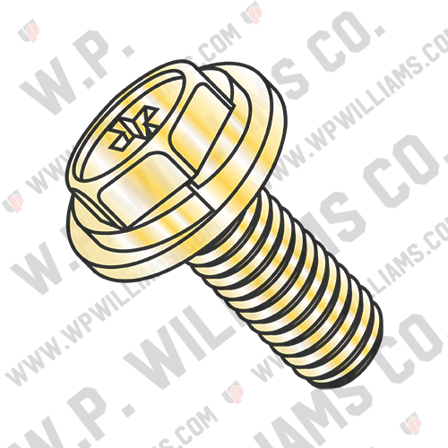 JIS B1187 Phillip Hex Split Washer Flat Washer Sems Machine Screw Zinc Bake Yell