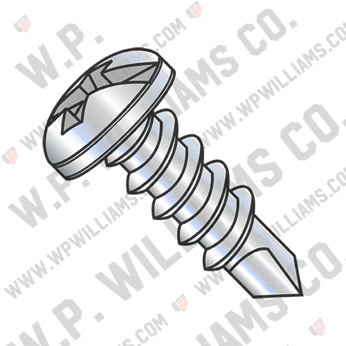 Combination(Slot/Phil) Pan Self Drill Screw Full Thread Zinc/Bake