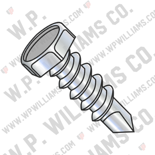 Unslotted Indent Hex Head Self Drill Screw Full Thread Zinc&Bake