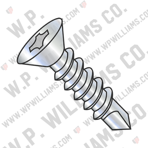 Phillips Flat Self Drilling Screw Full Thread Zinc and Bake