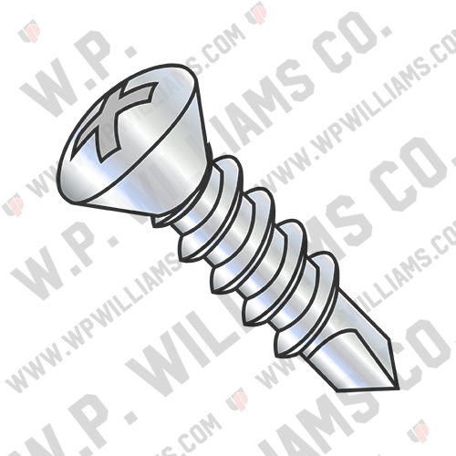 Phillips Oval Self Drilling Screw Full Thread Zinc and Bake