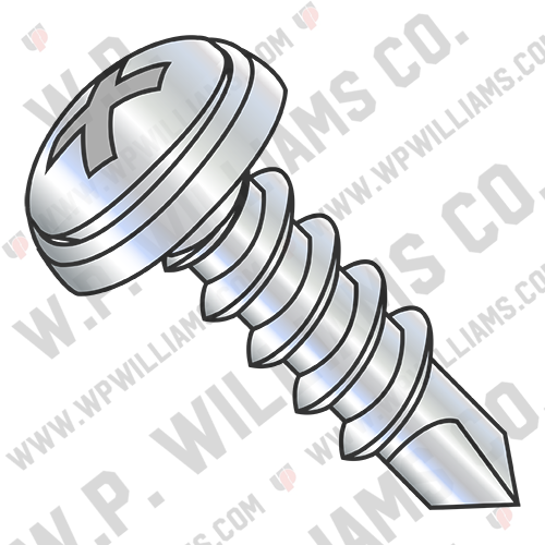 Phil #6 Oval Self Drilling Screw Sems Finishing Washer Full Thread Zinc Bake