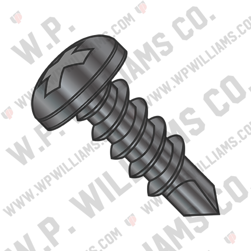 Phillips Pan Full Thread Self Drilling Screw 18-8 Stainless Steel Black Oxide