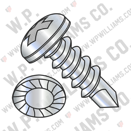 Phillips Pan Serrated Full Thread Self Drilling Screw Zinc Bake