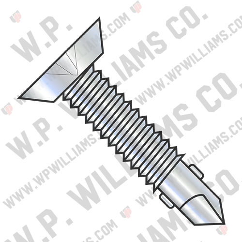 Phillips Flat Undercut Full Thrd Self Drill w/Wings Machine Screw Thrd Zinc Bake