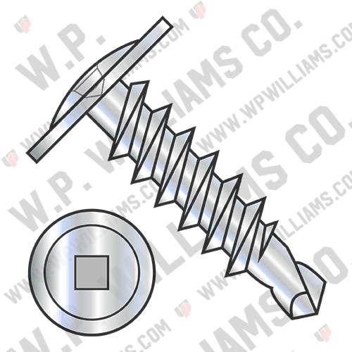 Square Drive Modified Truss Head Self Drilling Screw Full Thread Zinc and Bake