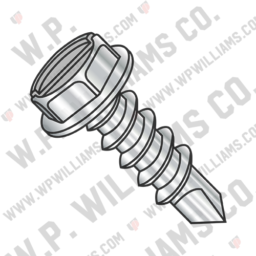 Slotted Indented Hex Washer Full Thread Self Drill Screw 18-8 Stain Steel