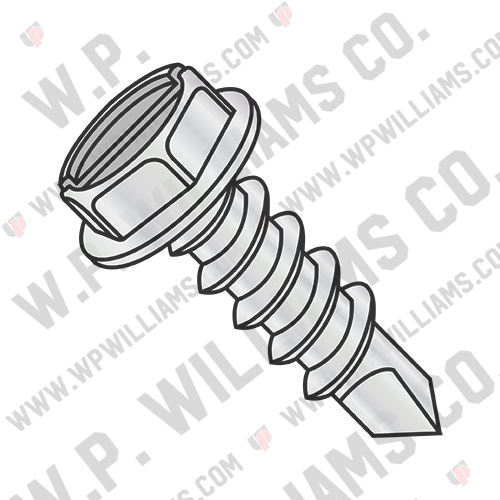 Slot Indent Hexwasher Self Drill Screw Full Thrd Zinc Bake 1000 hours Salt Spray