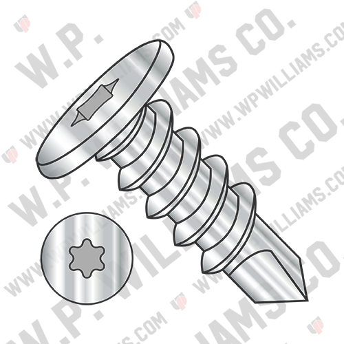 Six Lobe Pancake Head Self Drilling Screw Full Thread 18 8 Stainless Steel