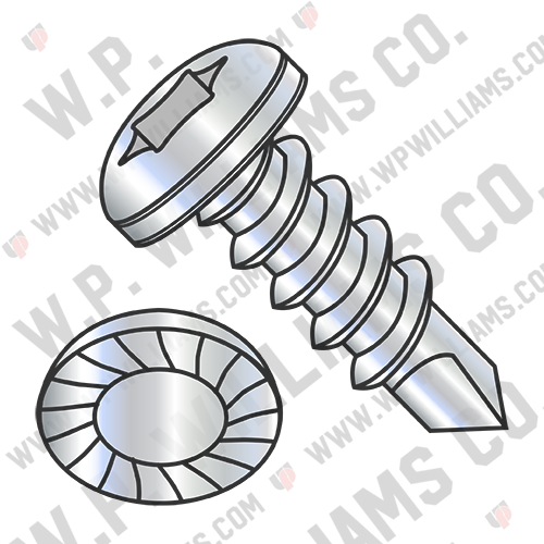 6 Lobe Pan Serrated Full Thread Self Drilling Screw Zinc Bake