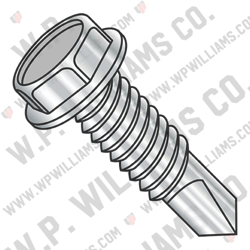 Unslotted Hexwasher Self Drilling Screw Full Thread 18-8 Stainless Steel