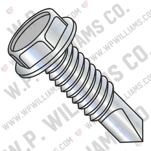 Unslotted Hexwasher Self Drilling Screw Full Thread Machine Screw Zinc and Bake