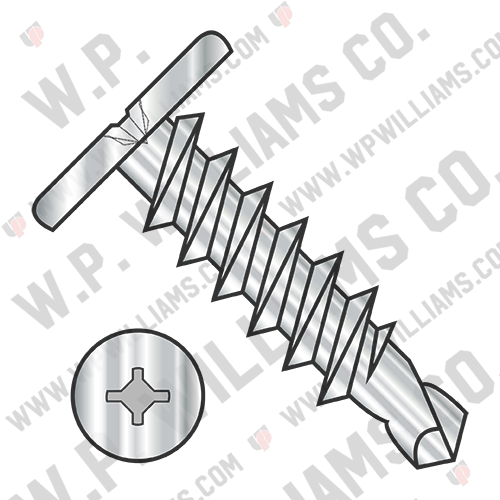 Square Phillips Drive Pancake Head Self Drill Screw Full Thd 410 Stainless Steel