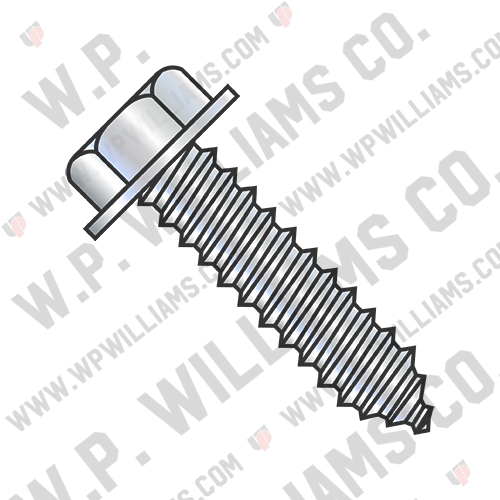 A/F.428-.437 Head Hgt.172-.190 Unslot Indent Hexwash Lag Screw Full Thread Zinc