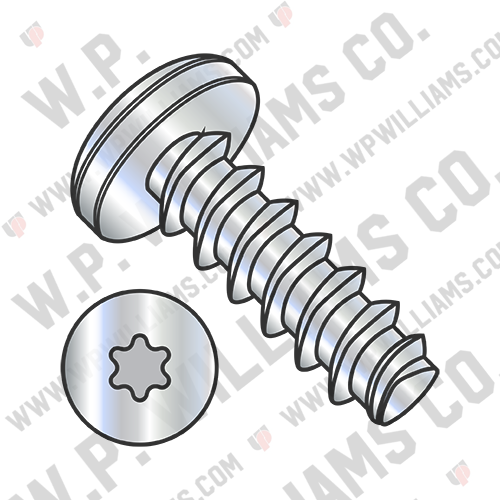 6 Lobe Pan Plastite Alternative 48-2 Fully Threaded Zinc Bake And Wax