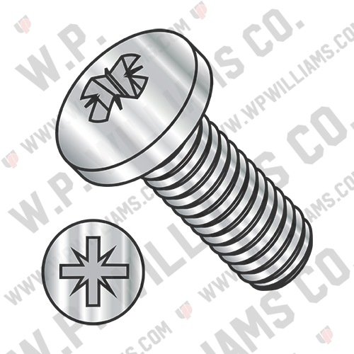 Din 7985A Metric Pozi Type-Z Pan Machine Screw Full Thread 18 8 Stainless Steel