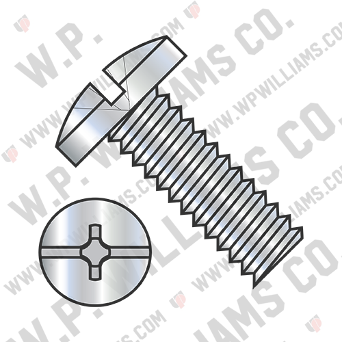 Combination Slot/Phil Binding Undercut Machine Screw Full Threaded Zinc