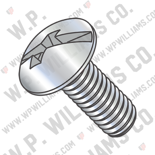 Combination (Phil/Slot) Full Contour Truss Head Machine Screw Full Thread Zinc