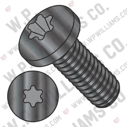 ISO 7045 Metric Six Lobe Drive Pan Machine Screw Class 4.8 Full Thread Black ox