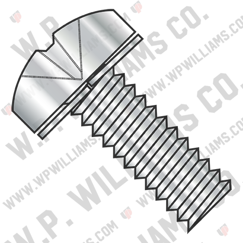 ISO 7045 Phil Pan 304SS Split Washer Sems Machine Screw Full Thread A2 Stainless