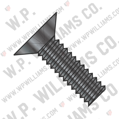 Phillips Flat 100 Degree Machine Screw Fully Threaded 18 8 Stainless Steel Black