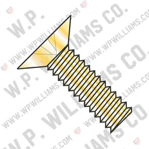 Phillips Flat 100 Degree Machine Screw Fully Threaded Zinc Yellow