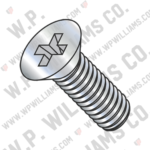 Phillips Flat Machine Screw Fully Threaded Zinc