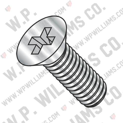 Phillips Flat Machine Screw Fully Threaded 18-8 Stainless Steel