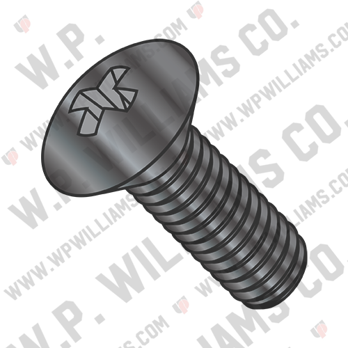 Phillips Oval Head Machine Screw Fully Threaded Black Oxide