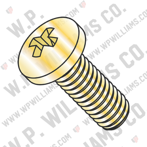 Phillips Pan Machine Screw Fully Threaded Zinc Yellow