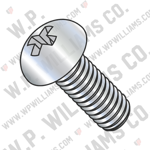 Phillips Round Machine Screw Fully Threaded Zinc