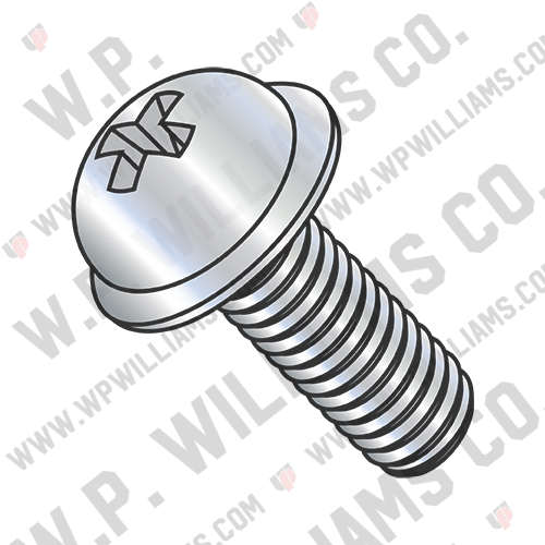 Phillips Round Washer Head Machine Screw Fully Threaded Zinc