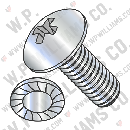 Phillips Truss Serrated Full Contour  Machine Screw Fully Threaded Zinc