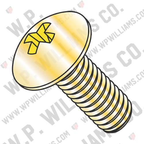 Phillips Truss Machine Screw Fully Threaded Zinc Yellow