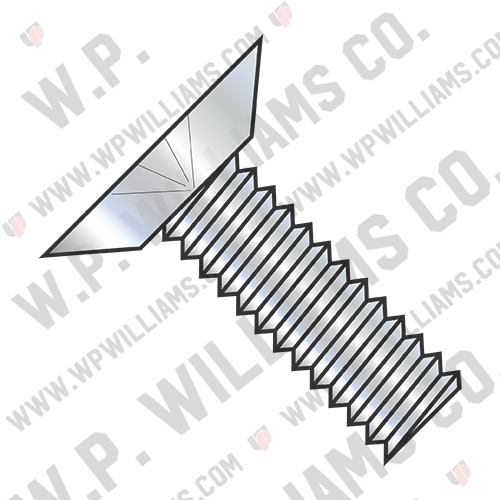 Phillips Flat Undercut Machine Screw Fully Threaded Zinc