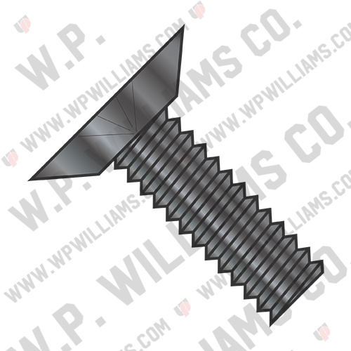 Phillips Flat Undercut Machine Screw Fully Threaded Black Oxide